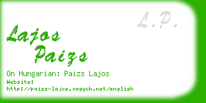 lajos paizs business card